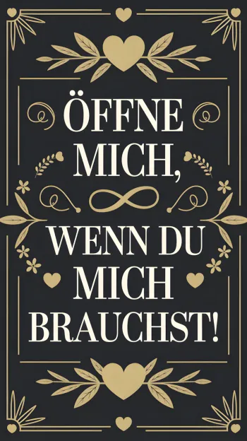 Öffne mich, wenn du mich brauchst!
