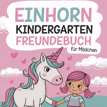 Einhorn Kindergarten-Freundebuch und Kita-Fotoalbum für Mädchen ab 3 Jahren