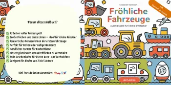 Malbuch Fröhliche Fahrzeuge ab 2 Jahren