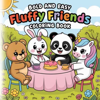 Cozy Malbuch Fluffy Friends - Süße Tiere Fuzzy Hygge Coloring Book im Coco Wyo Stil / Ausmalbuch für Erwachsene und Teenager Mädchen