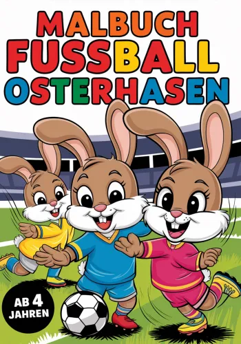 Malbuch Fußball Osterhasen