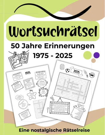 Wortsuchrätsel - Zeitreise: 50 Jahre unvergessliche Momente