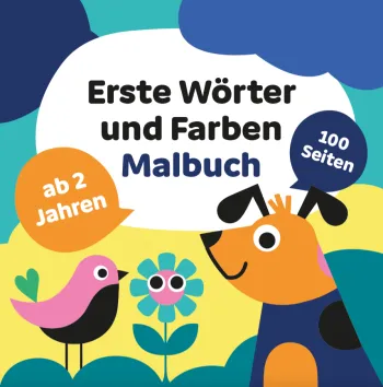 Malbuch erste Wörter und Farben für kleine Entdecker ab 2 Jahren