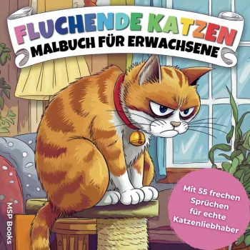 Fluchende Katzen Malbuch für Erwachsene