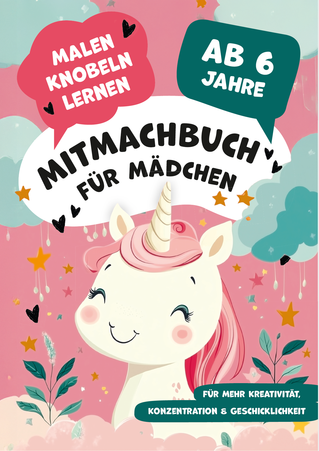 Mitmachbuch für Mädchen ab 6 – Rätsel, Logikspiele, Ausmalbilder & Mandalas