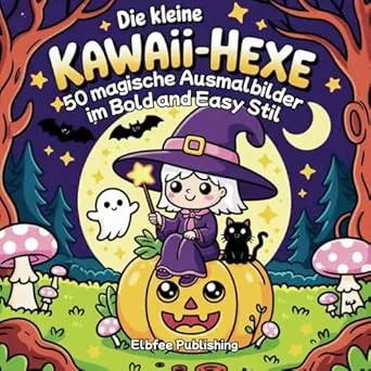 Die kleine Kawaii-Hexe – 50 magische Ausmalbilder im Bold and Easy Stil