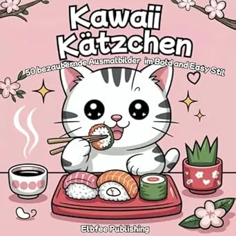 Kawaii Kätzchen - 50 bezaubernde Ausmalbilder im Bold and Easy Stil
