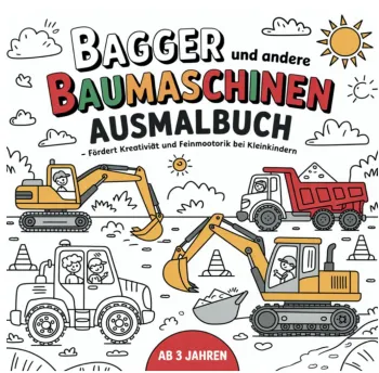 Bagger und andere Baumaschinen Ausmalbuch