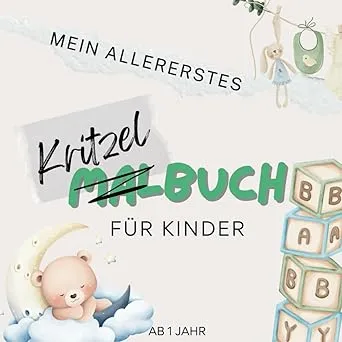 Liebevoll gestaltetes Malbuch für Kleinkinder ab 1 Jahr | Ausmalbuch mit großen Motiven | Förderung von Motorik und Kreativität