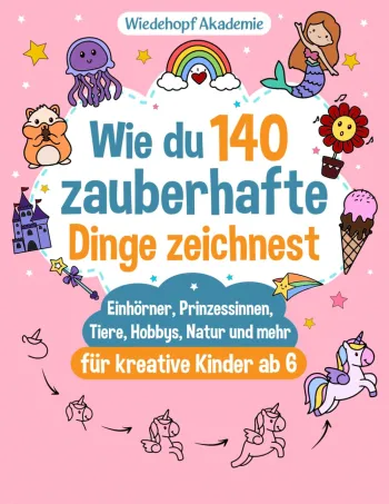 Wie du zauberhafte Dinge zeichnest: Die große Zeichenschule mit Schritt-für-Schritt-Anleitungen für Einhörner, Prinzessinnen, Tiere und mehr 