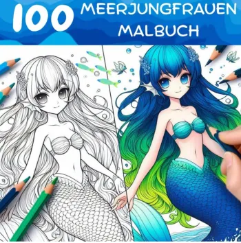 100 Meerjungfrauen Malbuch