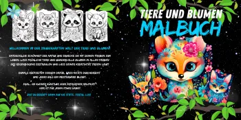Tiere und Blumen Malbuch