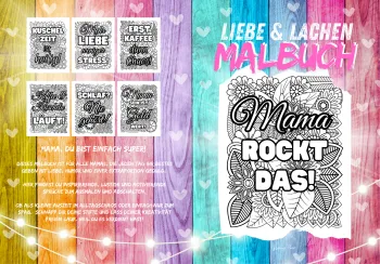 Liebe & Lachen Malbuch - Mama rockt das!