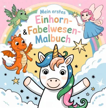 Mein erstes Einhorn- & Fabelwesen-Malbuch - 50 zauberhafte Ausmalbilder für Kinder ab 3 Jahren