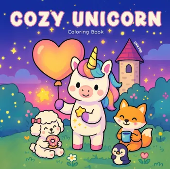 Cozy Unicorn Coloring Book