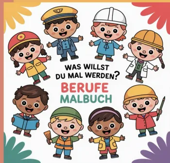 Berufe-Malbuch für Kinder ab 4 Jahren – Spielerisch lernen und kreativ sein: 40 Ausmalbilder mit kurzen Reimen und tollen Berufsmotiven: Fördert ... für Mädchen & Jungen im Vorschulalter