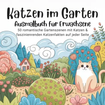 Katzen im Garten – Ausmalbuch für Erwachsene