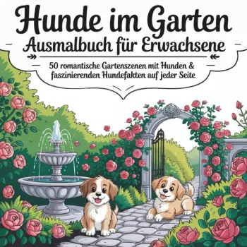 Hunde im Garten – Ausmalbuch für Erwachsene
