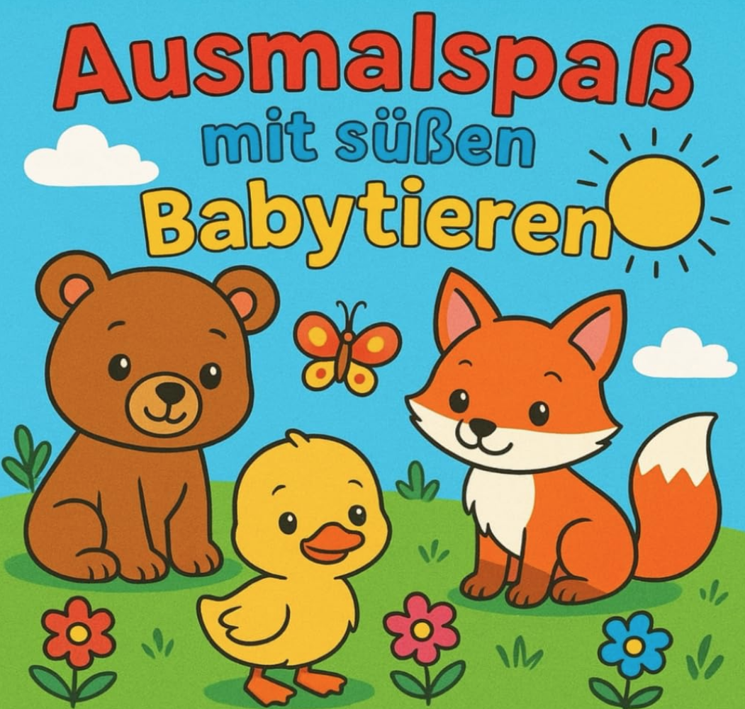 Ausmalspaß mit süßen Babytieren