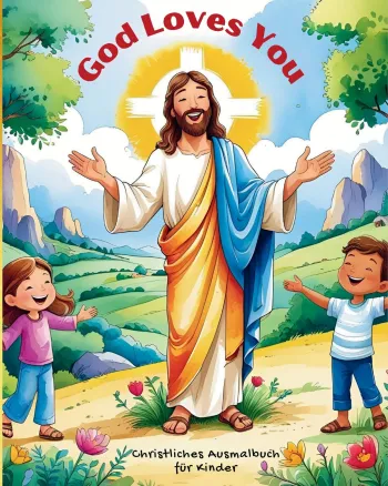 Mein erstes christliches Ausmalbuch für Kinder ab 5 Jahren, "God loves you" Malbuch