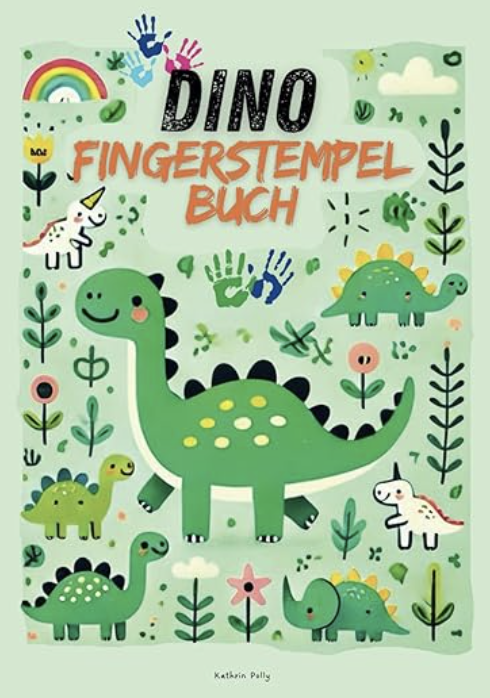 Dino Fingerstempelbuch ab 2 Jahren | Mit Dinosaurier Fingerstempeln und Basteln | Fingerfarben Stempelbuch ab 2 für Jungen
