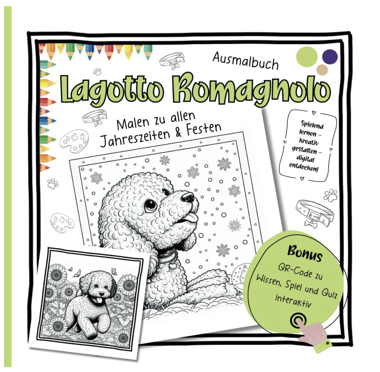 Lagotto Romagnolo Ausmalbuch für Kinder und kreative Erwachsene - Malen zu allen Jahreszeiten & Festen