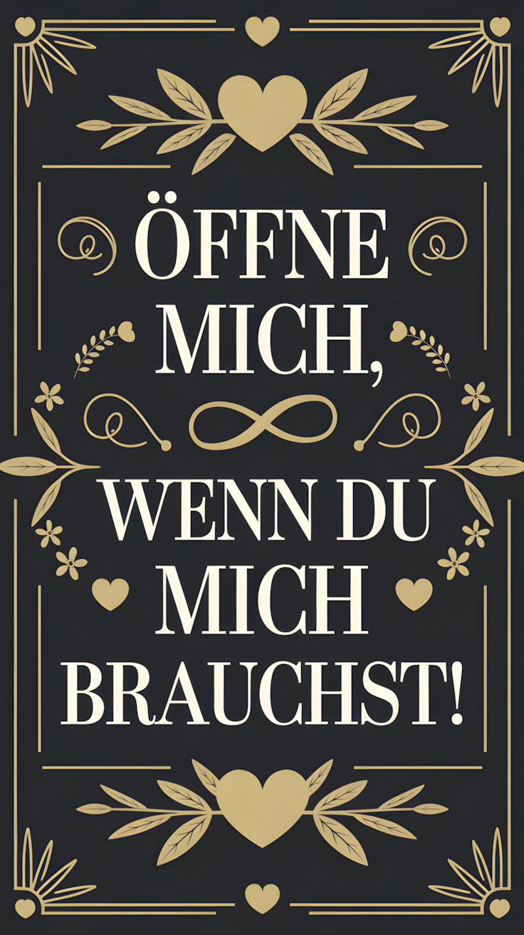 Öffne mich, wenn du mich brauchst!