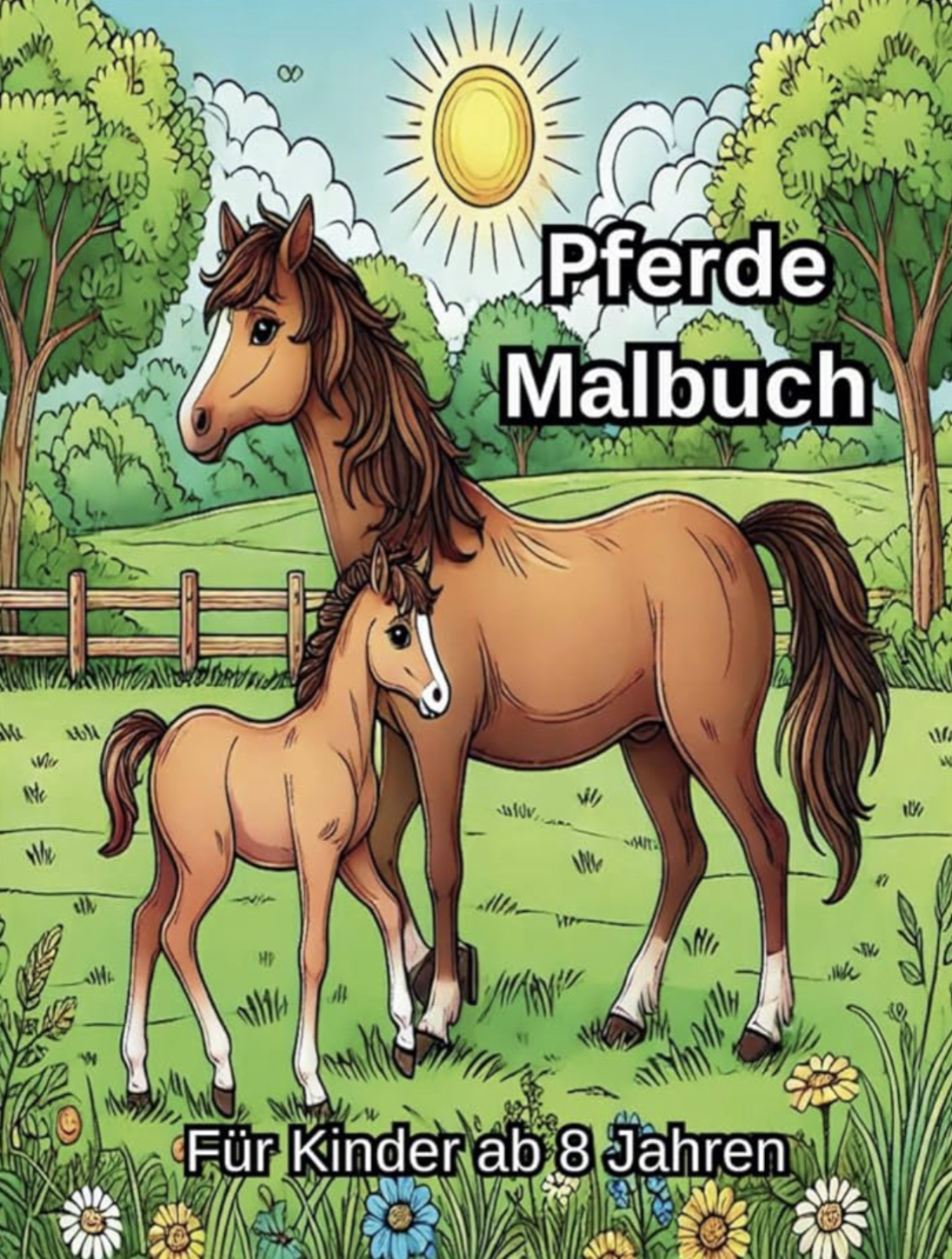 Pferde Malbuch: Für Kinder ab 8 Jahren