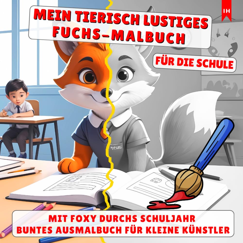 Mein Tierisch Lustiges Fuch-Malbuch für die Schule | Für Jungs und Mädchen ab 5 | Ideal für Grundschule: