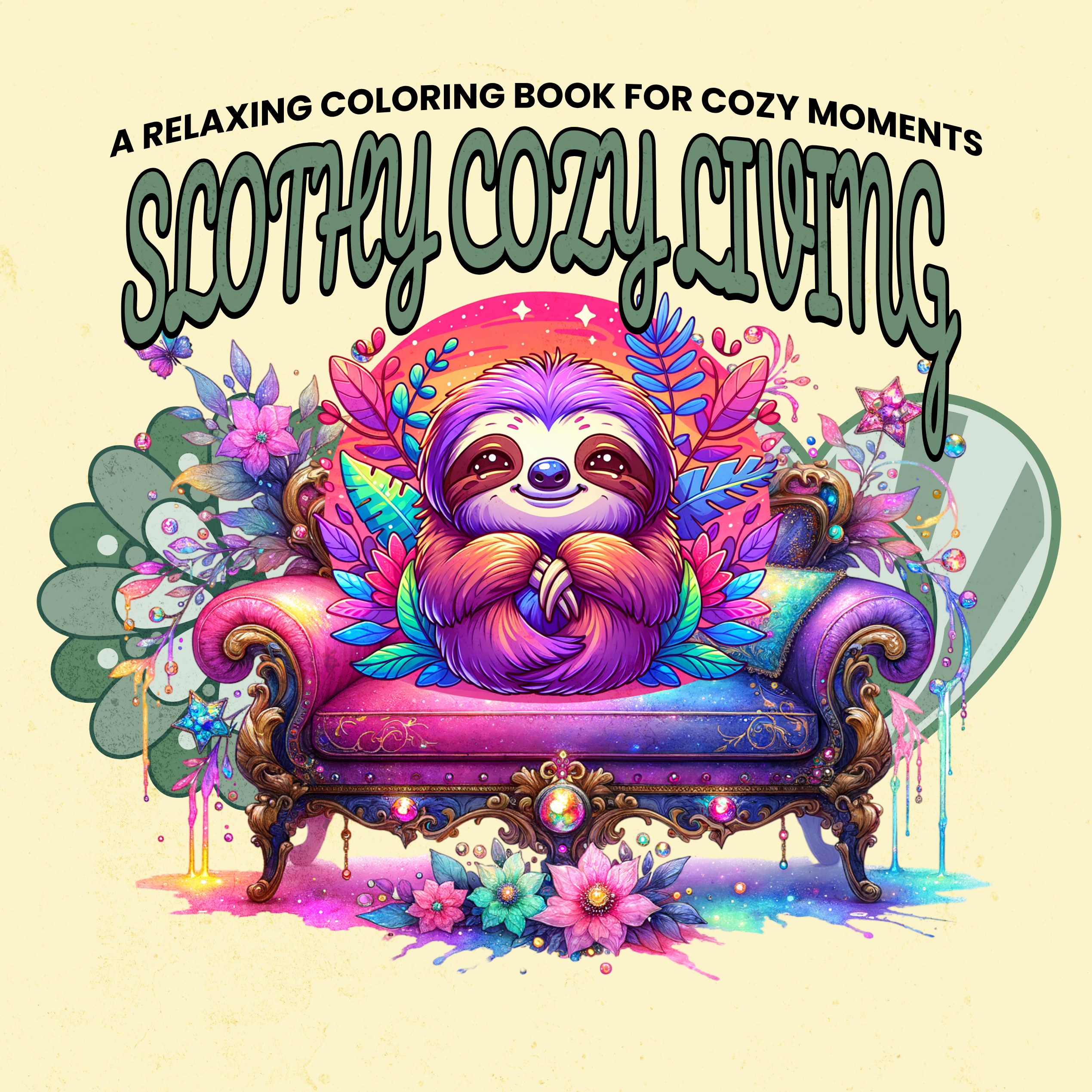 Slothy Cozy Living: A Relaxing Coloring Book for Cozy Moments