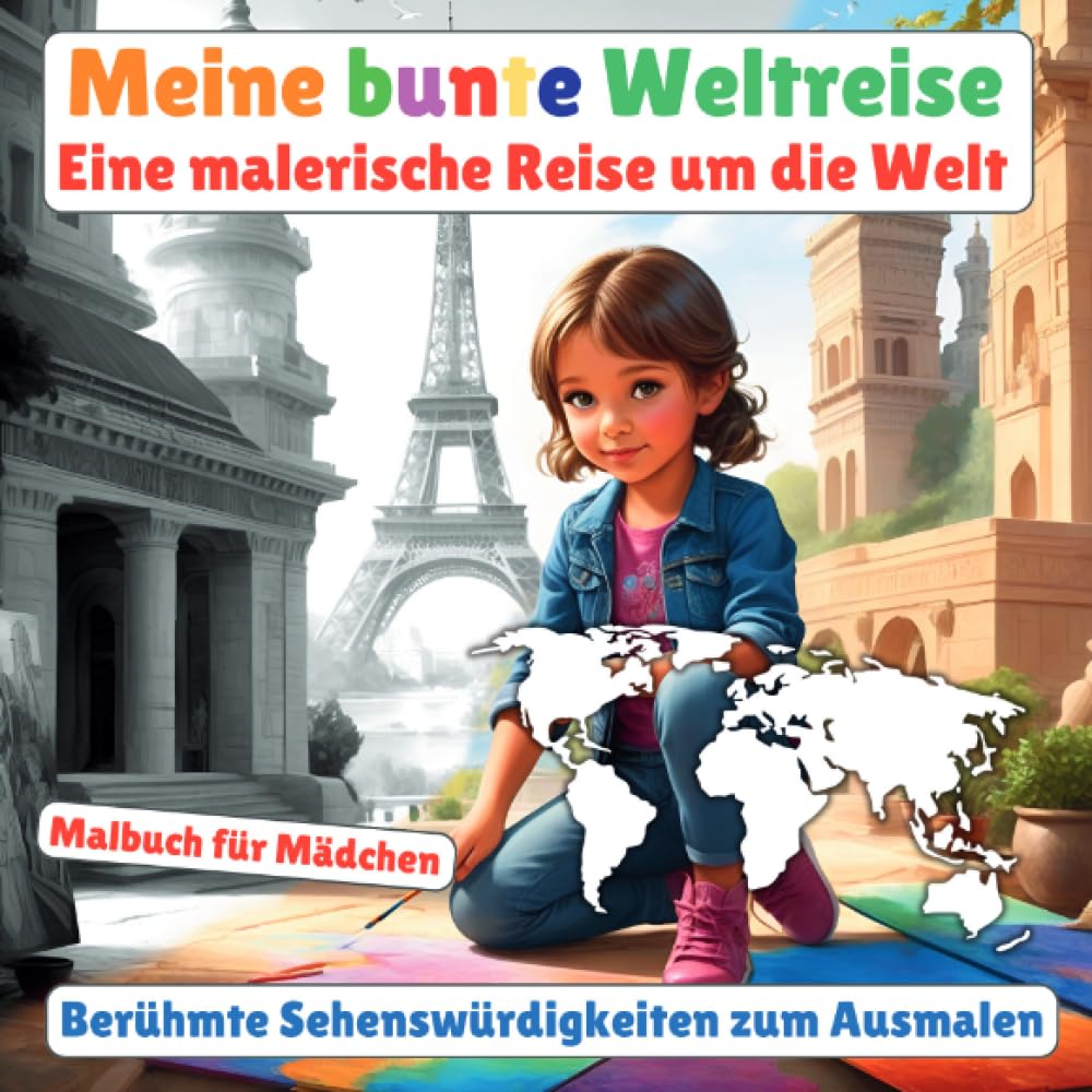 Meine bunte Weltreise: Malbuch für Mädchen