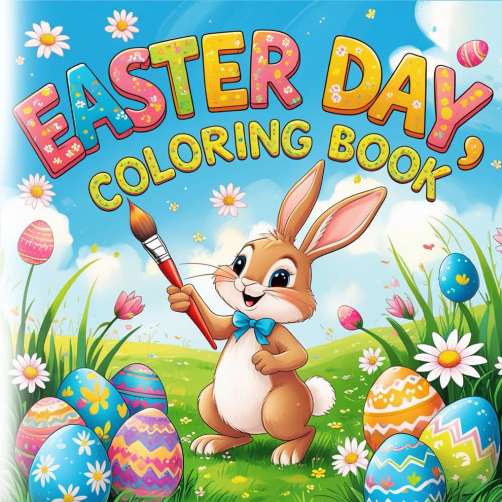 Easter Day Coloring Book - XXL Malbuch Ostern für Kinder / Niedliche Motive zum Ausmalen für Kids von 3 bis 6 Jahren