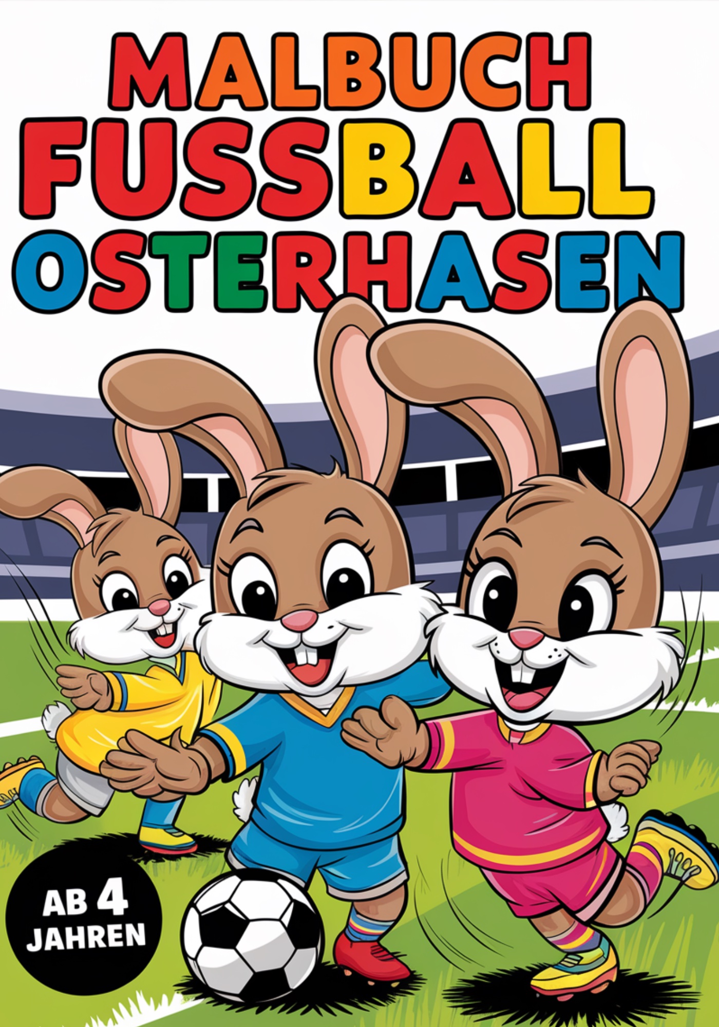 Malbuch Fußball Osterhasen