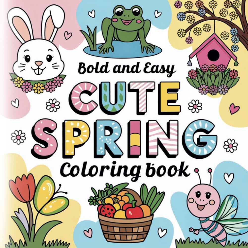 Cute Spring Coloring Book: Frühling-Malbuch für Erwachsene