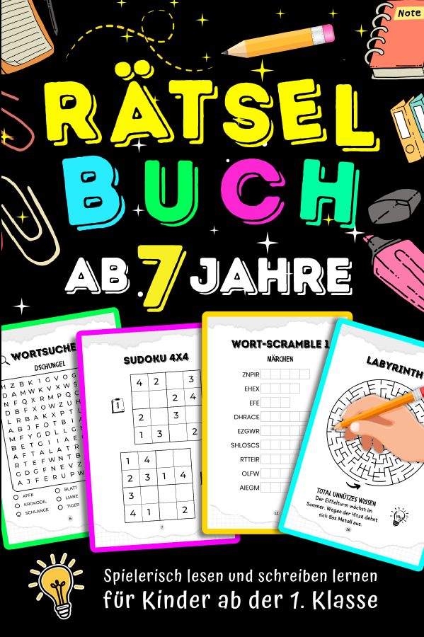 Rätselbuch für Kinder ab 7