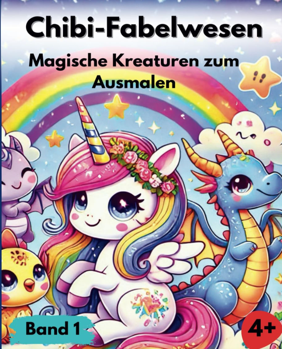 Chibi-Fabelwesen – Magische Kreaturen zum Ausmalen