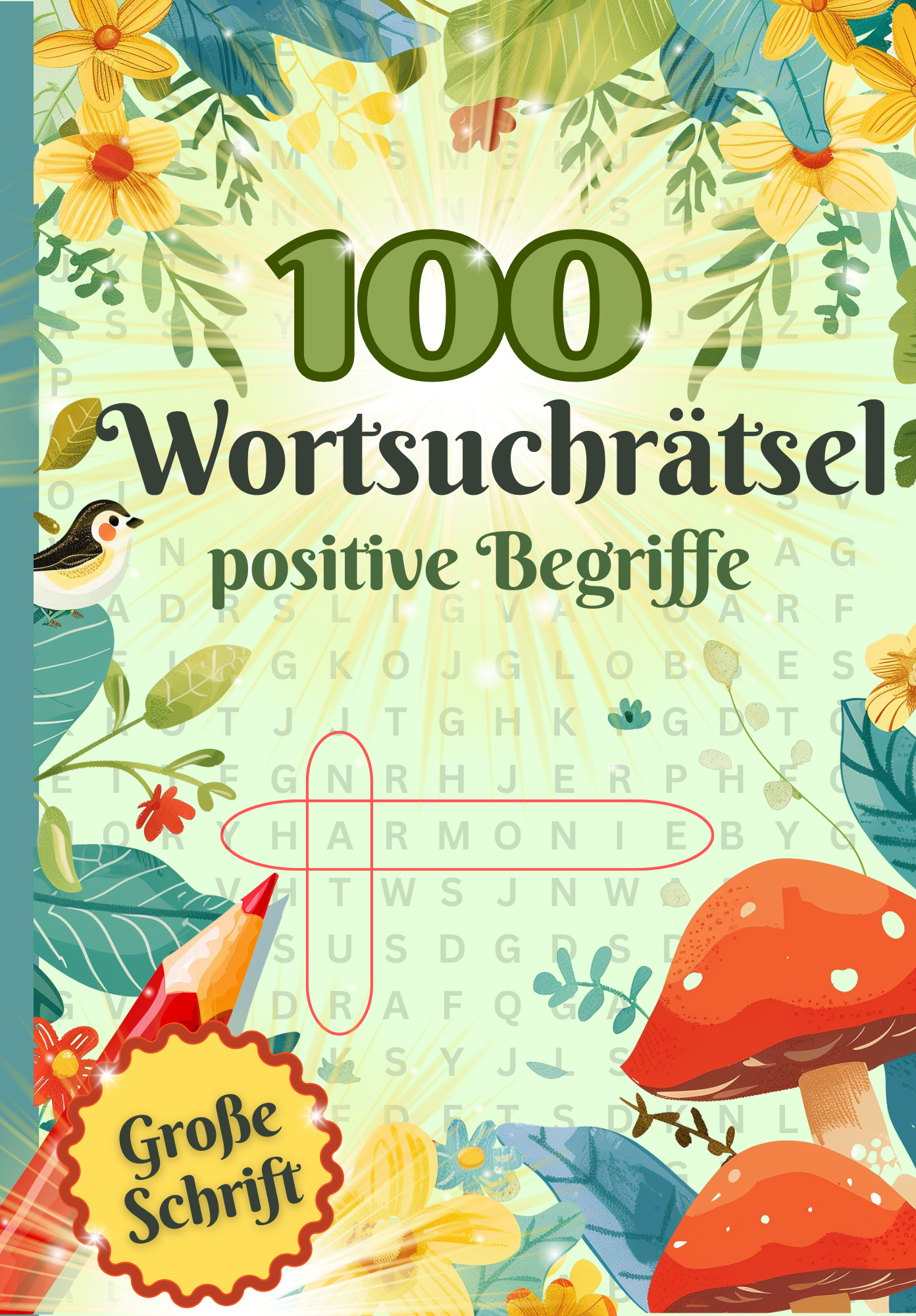 100 Wortsuchrätsel positiven Begriffen