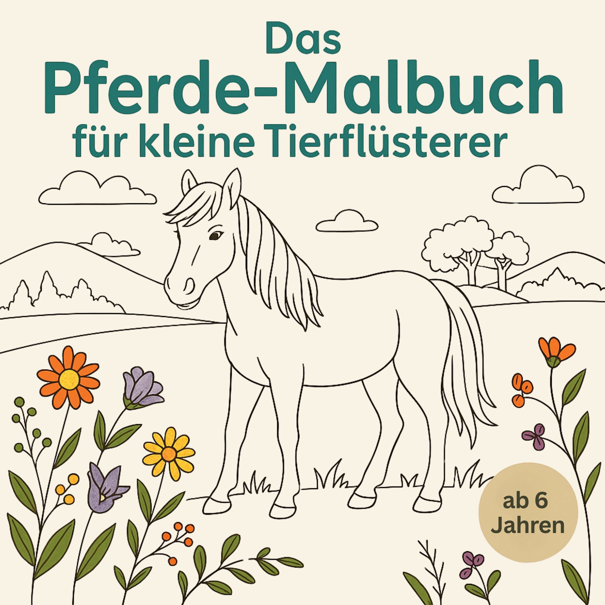 Das Pferde-Malbuch für kleine Tierflüsterer 