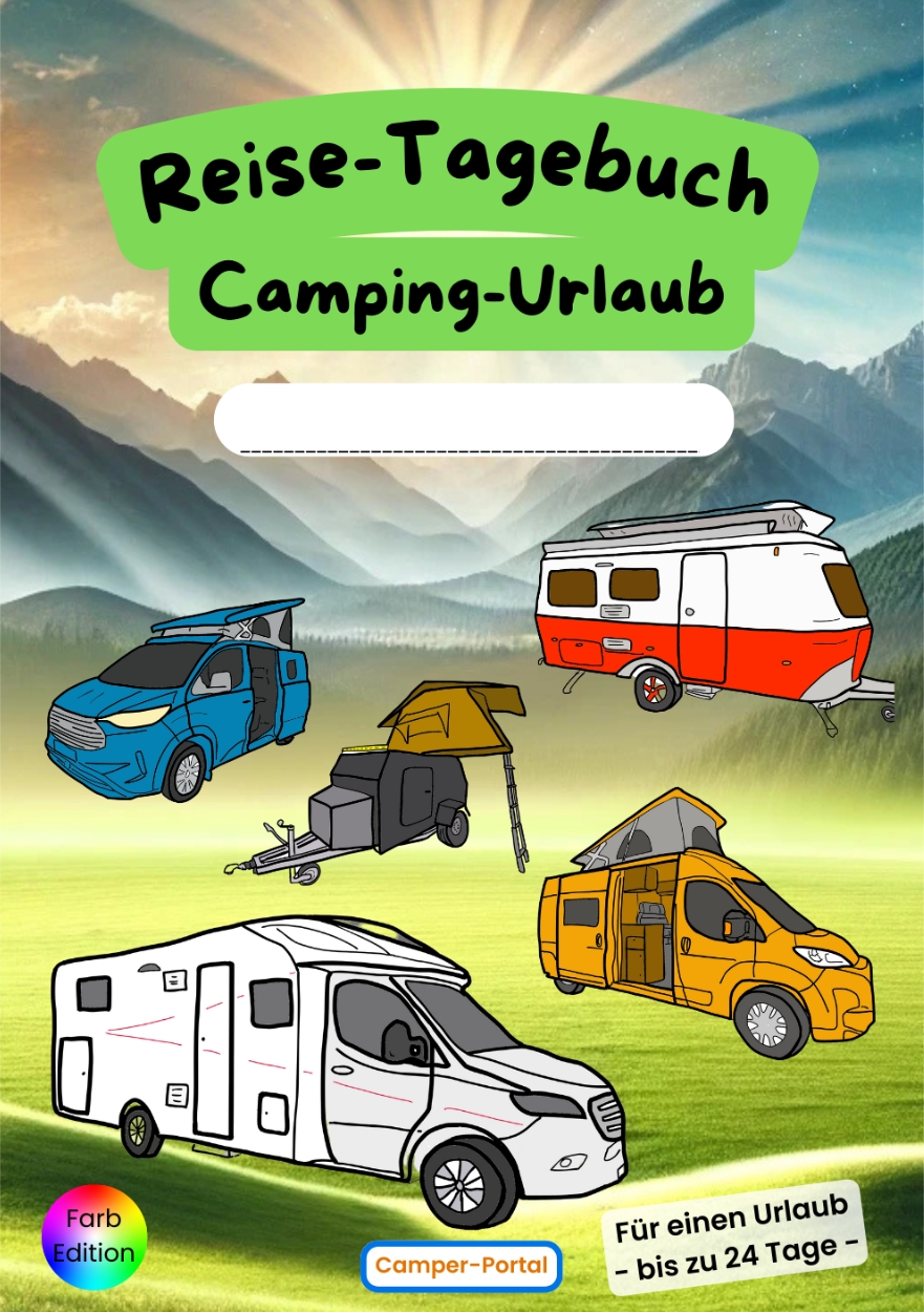 Reise-Tagebuch für den Camping-Urlaub - das Camper Gadget - Farb Edition