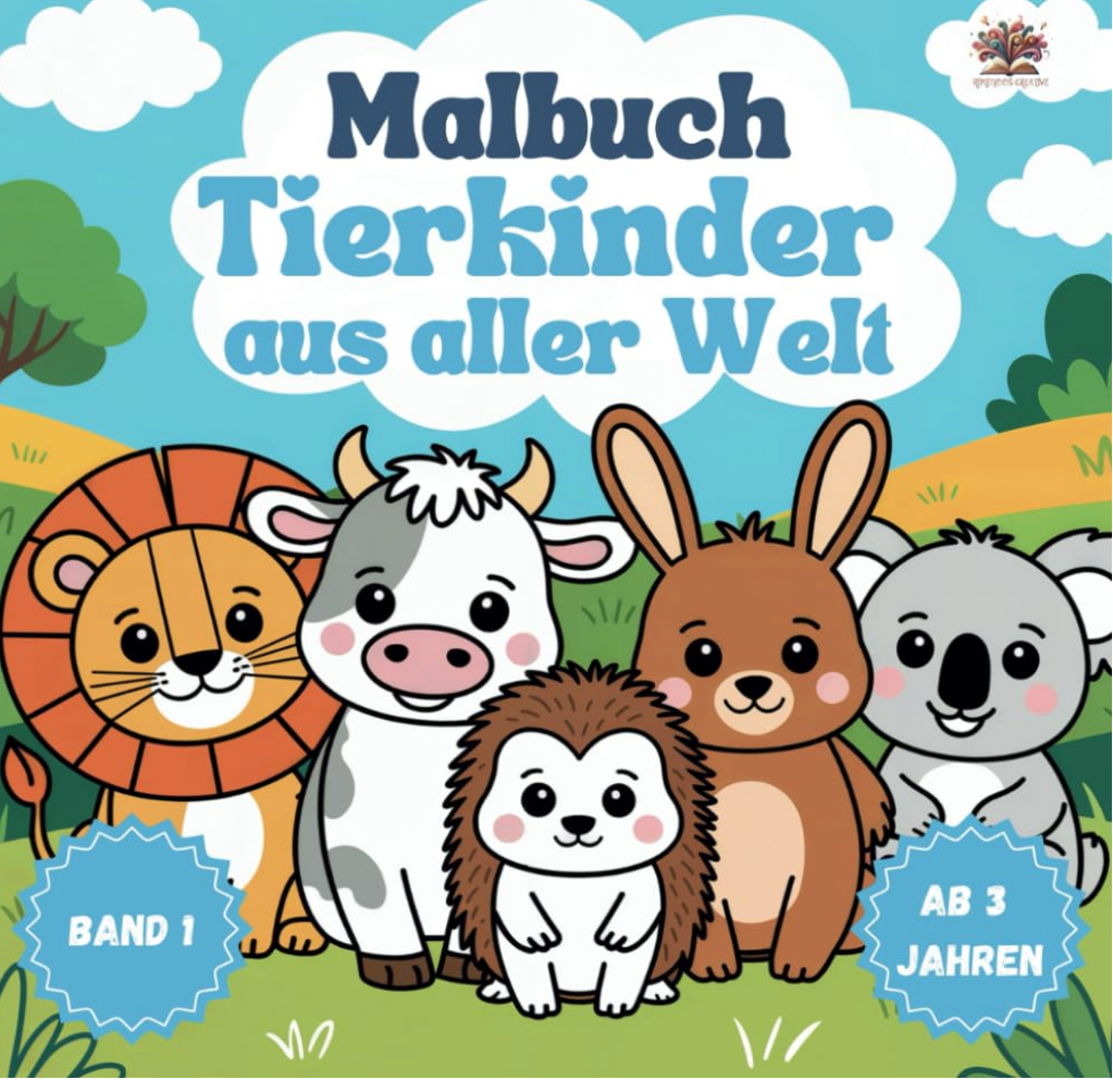 Tierkinder aus aller Welt - Malbuch ab 3 Jahren - Band 1