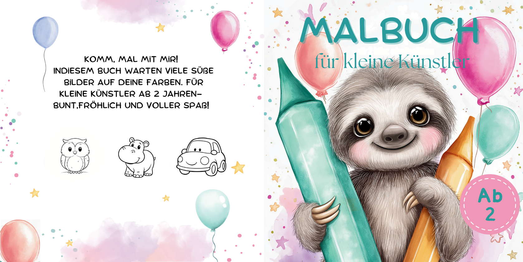 Malspaß für kleine Künstler – mein erstes Malbuch ab 2 Jahren mit über 50 super süßen Motiven