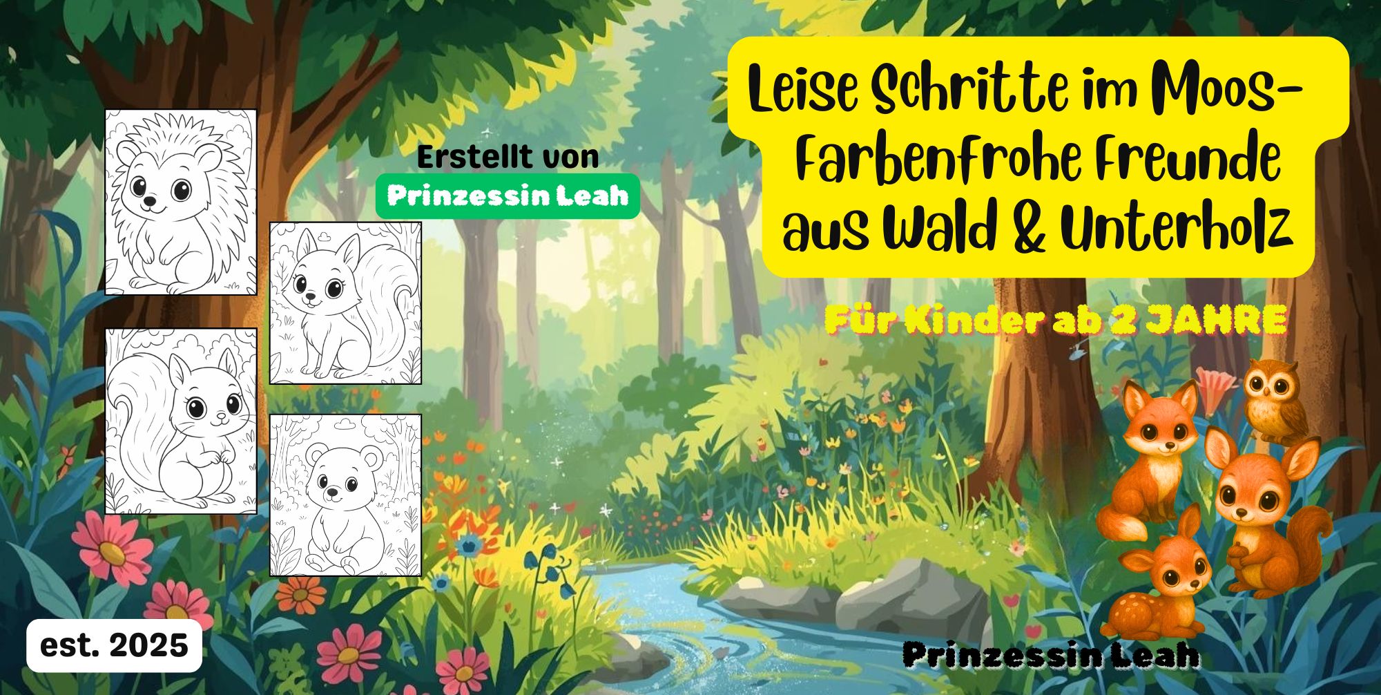Leise Schritte im Moos I 30 Einfache Motive I Farbenfrohe Freunde aus Wald & Unterholz: